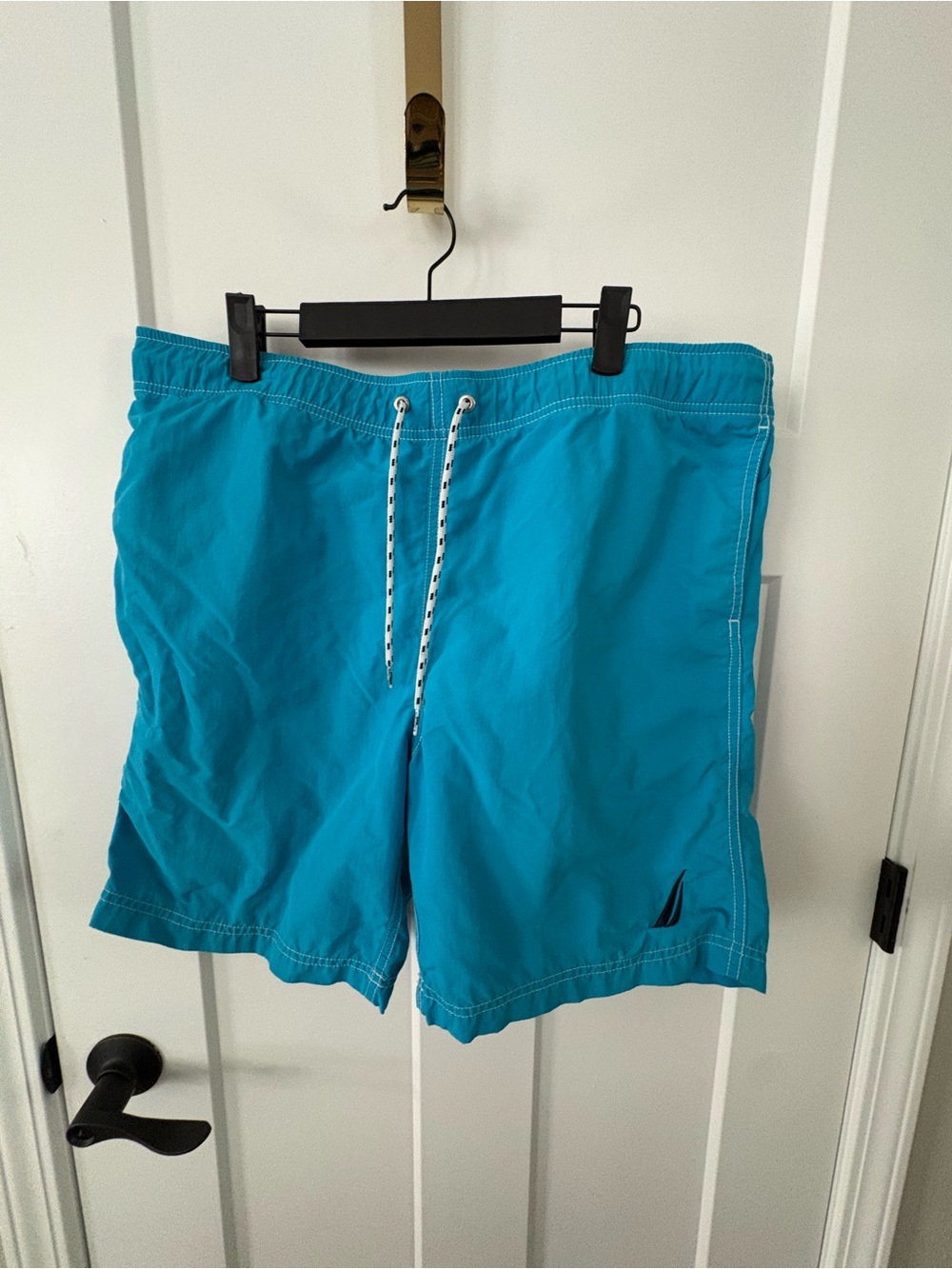 Men's Nautica Board Shorts Size L - Blue Performance Swimwear -